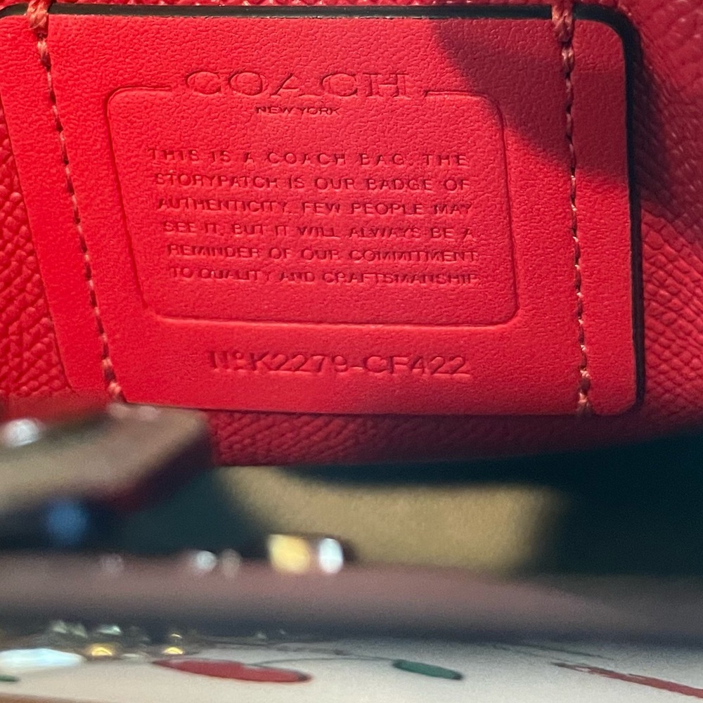 Coach White Cherry Print Crossbody Bag with Red Accents - Picture 6 of 16